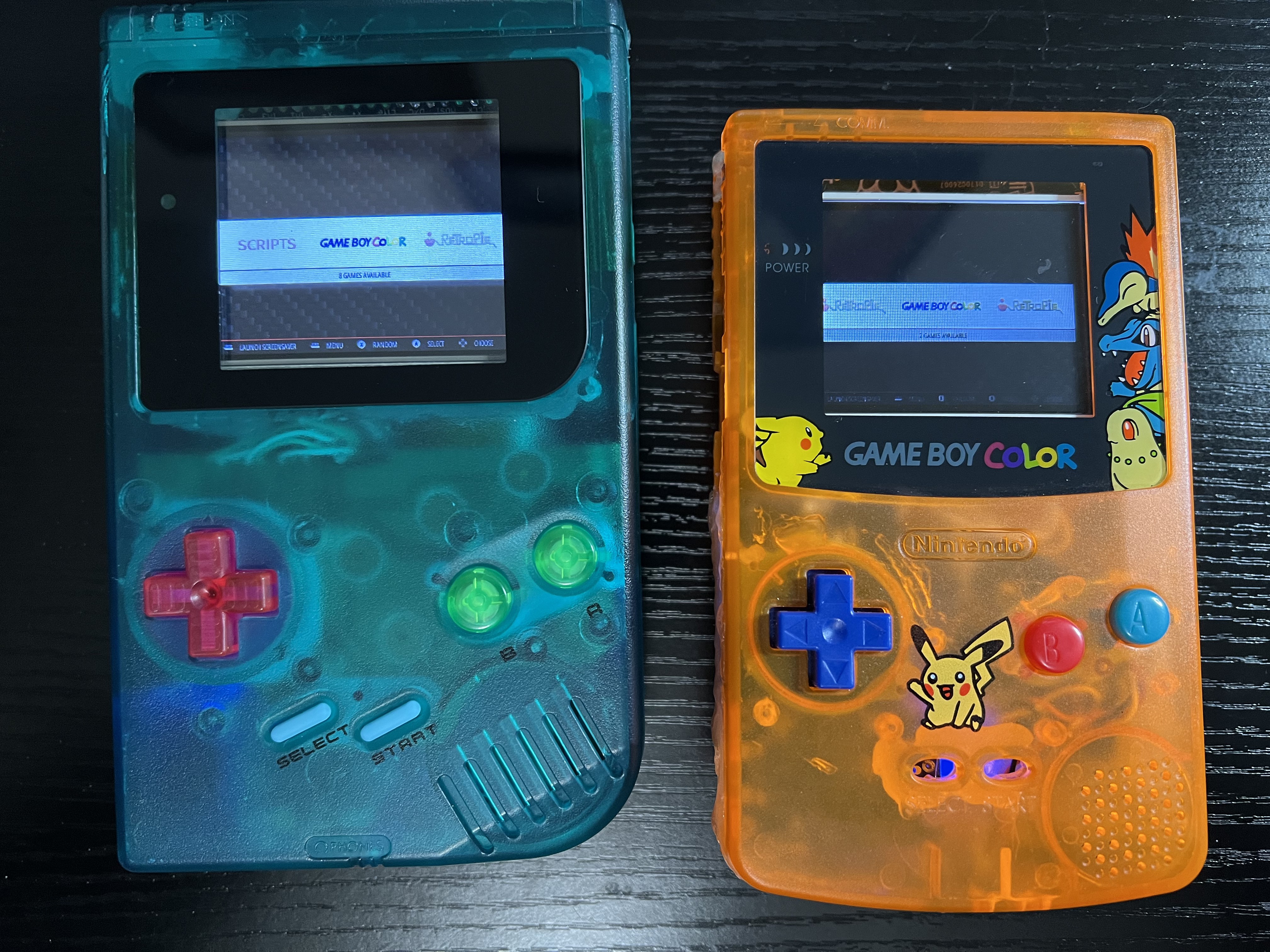 Raspberry Pi Zero W with RetroPie image inside a GameBoy shell